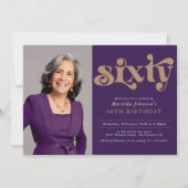 カスタム写真60th Birthday Partyへの招待 招待状 (正面)