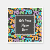 カスタム写真70カラフル番誕生日紙ナプキンス スタンダードカクテルナプキン (正面)