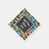 カスタム写真70カラフル番誕生日紙ナプキンス スタンダードカクテルナプキン (角)