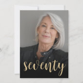 カスタム写真70歳の誕生日パーティー 招待状 (正面)