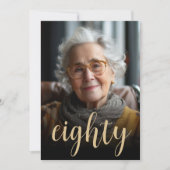 カスタム写真80歳の誕生日パーティー 招待状 (正面)