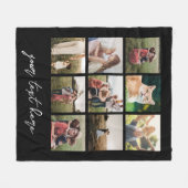 カスタム写真9パーソナライズされたフォトコラージュ フリースブランケット (正面(横))