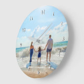 カスタム写真 – あなたのデザイン – 夏 – 家族 ラージ壁時計 (傾斜)