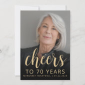 カスタム写真 おめでとう 70歳の誕生日パーティー 招待状 (正面)