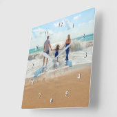 カスタム写真 – お客様のデザイン – 家族 スクエア壁時計 (傾斜)