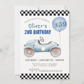 カスタム写真、すべての年齢、車のテーマ男の子の誕生日 招待状 (正面)