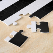 カスタム写真/エレガント白黒ストライプ ジグソーパズル (側面)