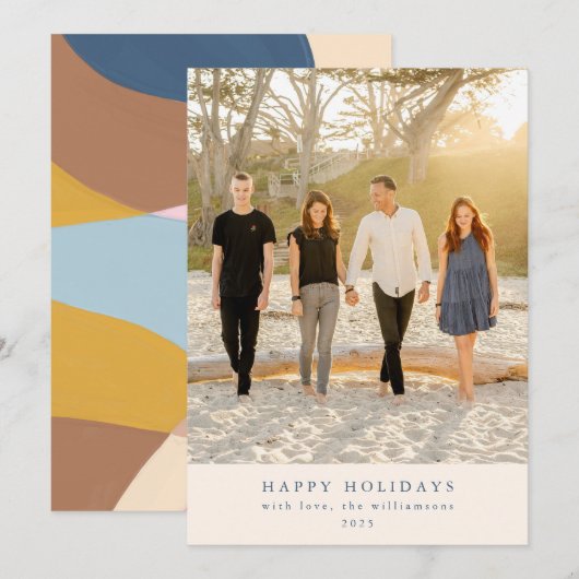 カスタム写真 カラフル ユニーク アブストラクト ポートレート シーズンカード (正面/裏面)