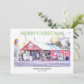 カスタム写真 クリスマスカード 水彩 ルート66 (スタンド正面)