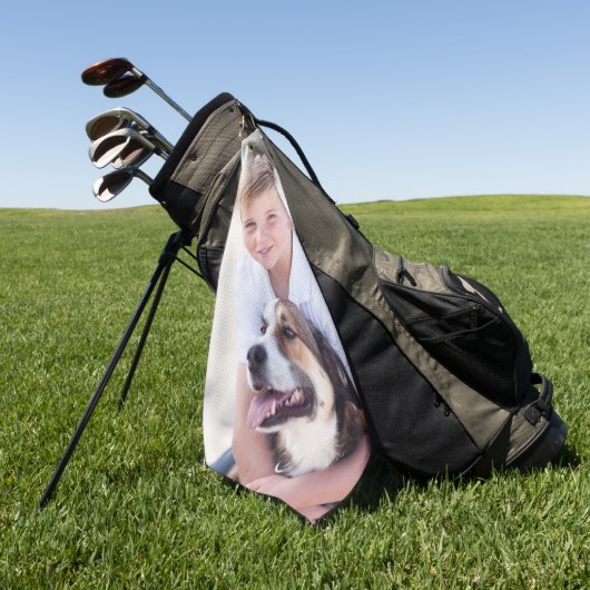 カスタム写真 ゴルフタオル (グリーン)