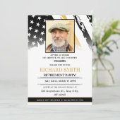 カスタム写真 |ゴールデンライン軍隊退職 招待状 (スタンド正面)