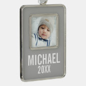 カスタム写真 シルバープレートフレームオーナメント (右)