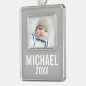 カスタム写真 シルバープレートフレームオーナメント (左)