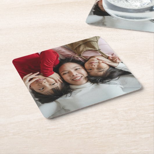 カスタム写真 スクエアペーパーコースター (アングル)