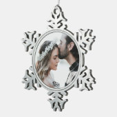 カスタム写真 スノーフレークピューターオーナメント (右)