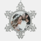 カスタム写真 スノーフレークピューターオーナメント (正面)