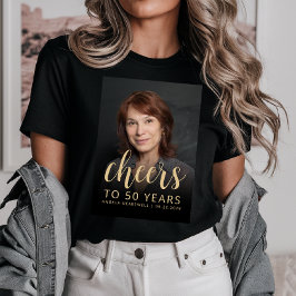 カスタム写真 チェアーズ 50歳の誕生日パーティー トライブレンドTシャツ