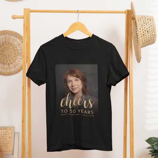 カスタム写真 チェアーズ 50歳の誕生日パーティー Tシャツ