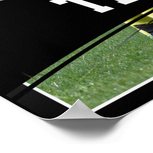 カスタム写真、チーム名、およびプレイヤー名Sports Pos ポスター (角)