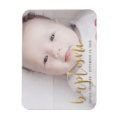 カスタム写真 |バプテスマの金ゴールド書 マグネット (縦)