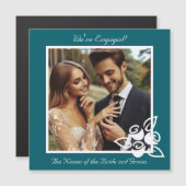 カスタム写真、バラ婚約告知カード (正面/裏面)