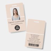 カスタム写真、バーコード、ロゴ、名前付きの社員証 バッジ (正面＆裏面)