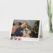 カスタム写真 フラワーハッピー マザーズデー ベストドッグママ シーズンカード (正面)