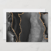 カスタム写真 ブラックアゲート ゴールド ファースト コミュニオン 招待状 (裏面)