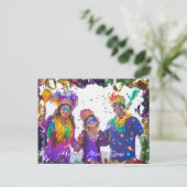 カスタム写真💚💜💛 マーディ・グラス メモリーズ ポストカード (スタンド正面)
