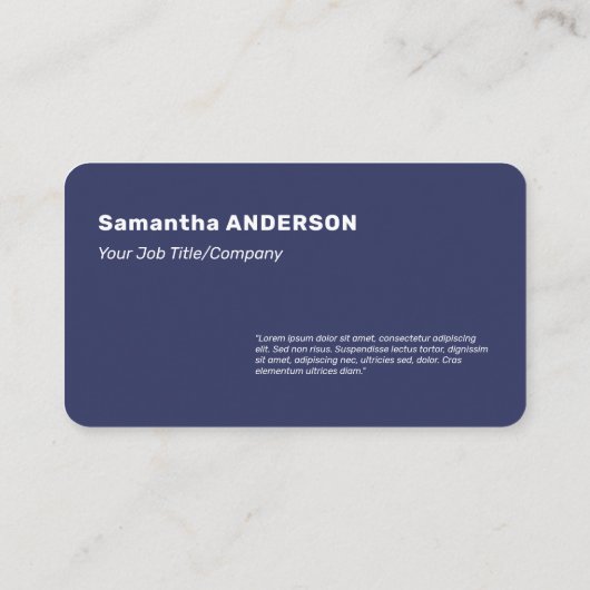 カスタム写真 – ミニマル青 名刺 (裏面)