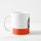 カスタム写真&メッセージ白&オレンジC101メモリ コーヒーマグカップ (左)