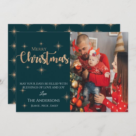 カスタム写真 | メリークリスマス | 枚 シーズンカード (正面/裏面)