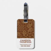 カスタム写真&モノグラムレトロマンダラパターン ラゲッジタグ (裏面縦)