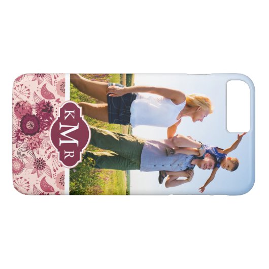 カスタム写真&モノグラム花鳥模様 Case-Mate iPhoneケース (裏面(横))