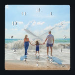 カスタム写真 – ユニーク自分のデザイン スクエア壁時計<br><div class="desc">写カスタム真 – おユニーク客様のデザインの家族/友人や贈り物 – 写真/文字の追加/詳細 – カスタマイズツールを使用して、要素/イメージのサイズ変更と移動/削除と追加を行います。</div>