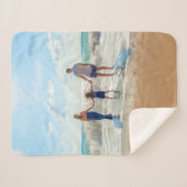 カスタム写真 – ユニーク自分のデザイン パーソナライズされた シェルパブランケット (正面(横))