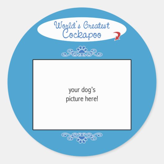 カスタム写真！世界一のコックパポ ラウンドシール (正面)