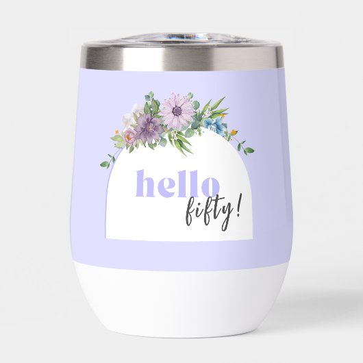 カスタム写真、任意の年齢の誕生日フローラ紫 (正面)