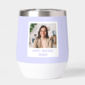 カスタム写真、任意の年齢の誕生日フローラ紫 (背面)