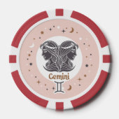 カスタム写真〔占星術の〕十二宮図サインGemini ポーカーチップ (正面)