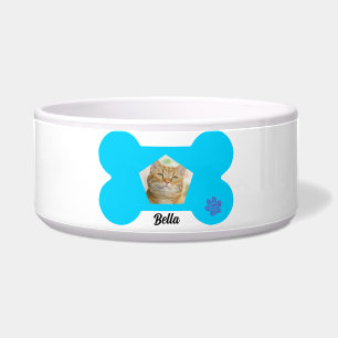 カスタム写真、名パーソナライズされた前、骨プリントペット ボウル