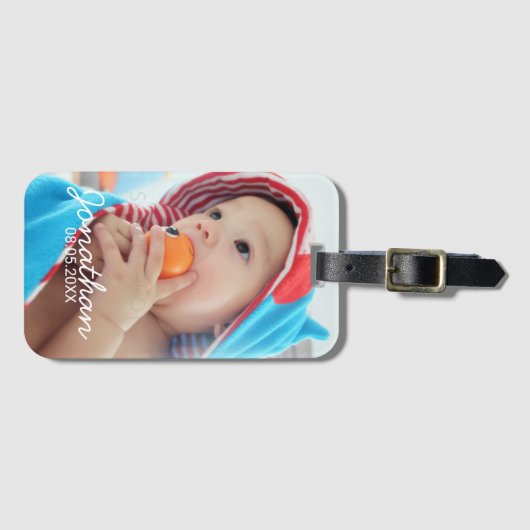 カスタム写真（名前と日付） ラゲッジタグ (正面横)