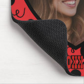 カスタム写真 | 名前をパーソナライズした赤いパターン マウスパッド (コーナー)