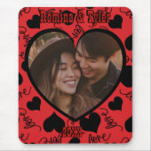 カスタム写真 | 名前をパーソナライズした赤いパターン マウスパッド (正面)