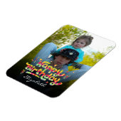 カスタム写真+名前カラフル誕生日Keepsake マグネット (左側)