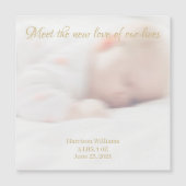 カスタム写真、名前ベビー誕生発表磁石 (正面)