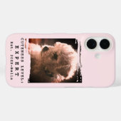 カスタム写真 名前 年 かわいい犬 フレーズ ピンク Case-Mate iPhoneケース (裏面 (横))