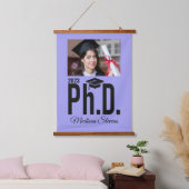 カスタム写真、名前、年、色Ph.D 吊り下げ型タペストリー (寝室)