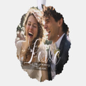 カスタム写真、名前、文字 オーナメントカード (左)