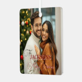 カスタム写真、名前、文字 メタルオーナメント (正面左)